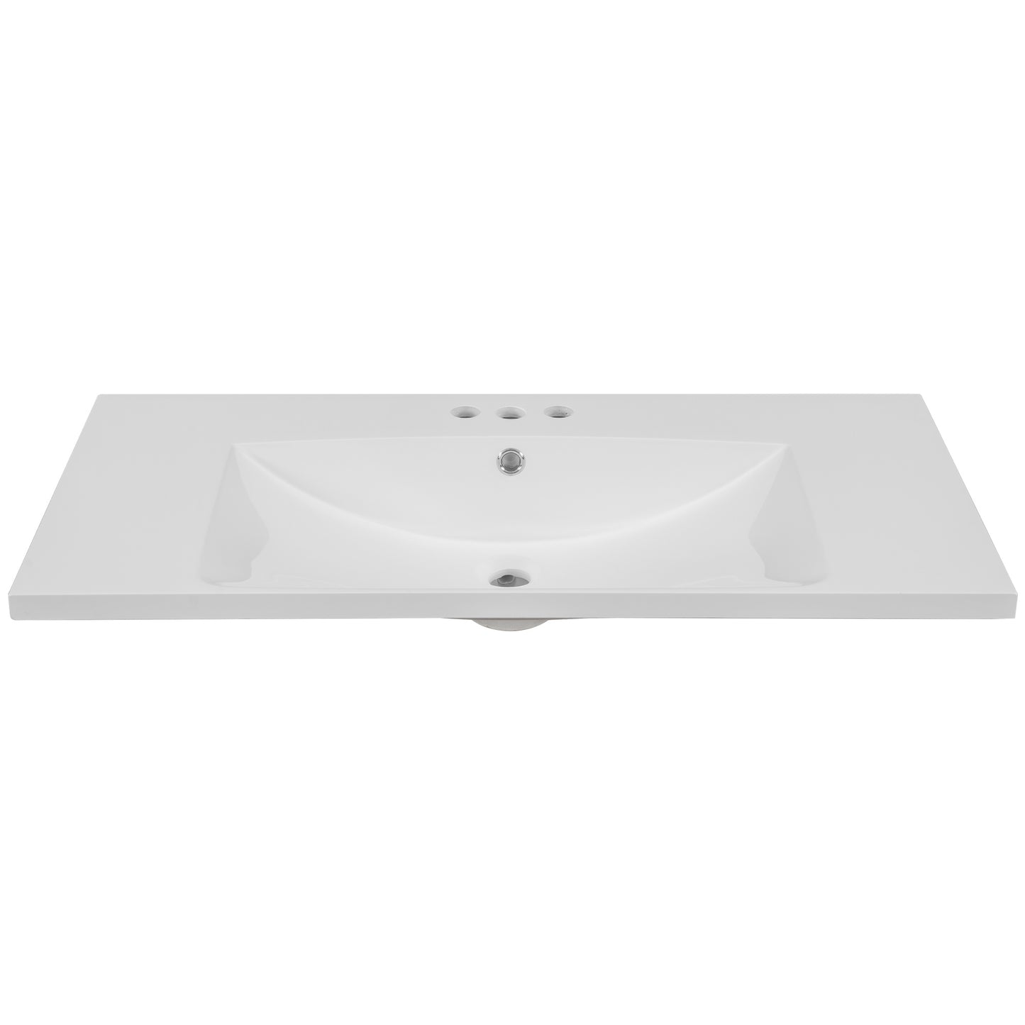 36" Single Bathroom Vanity Top with White Basin;  3-Faucet Holes;  Ceramic