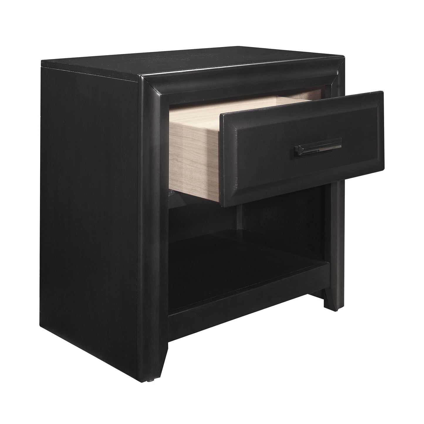 Modern Style Storage Cubby Nightstand w drawer 1pc Espresso Finish Wooden Bedroom Furniture Home