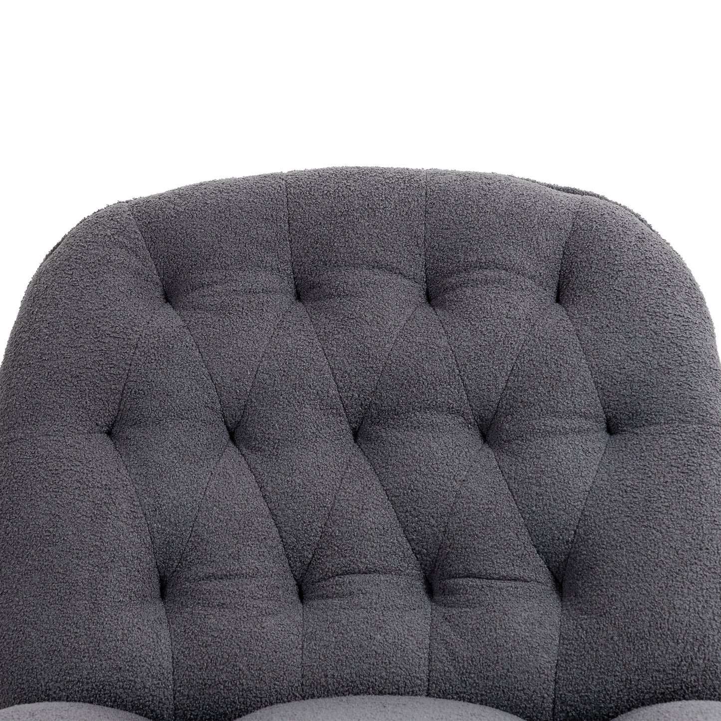 360° Swivel Recliner Adjustable Chair Chenille Glider Swivel Reclining Sofa Chair with Black Metal Round Base - Gray