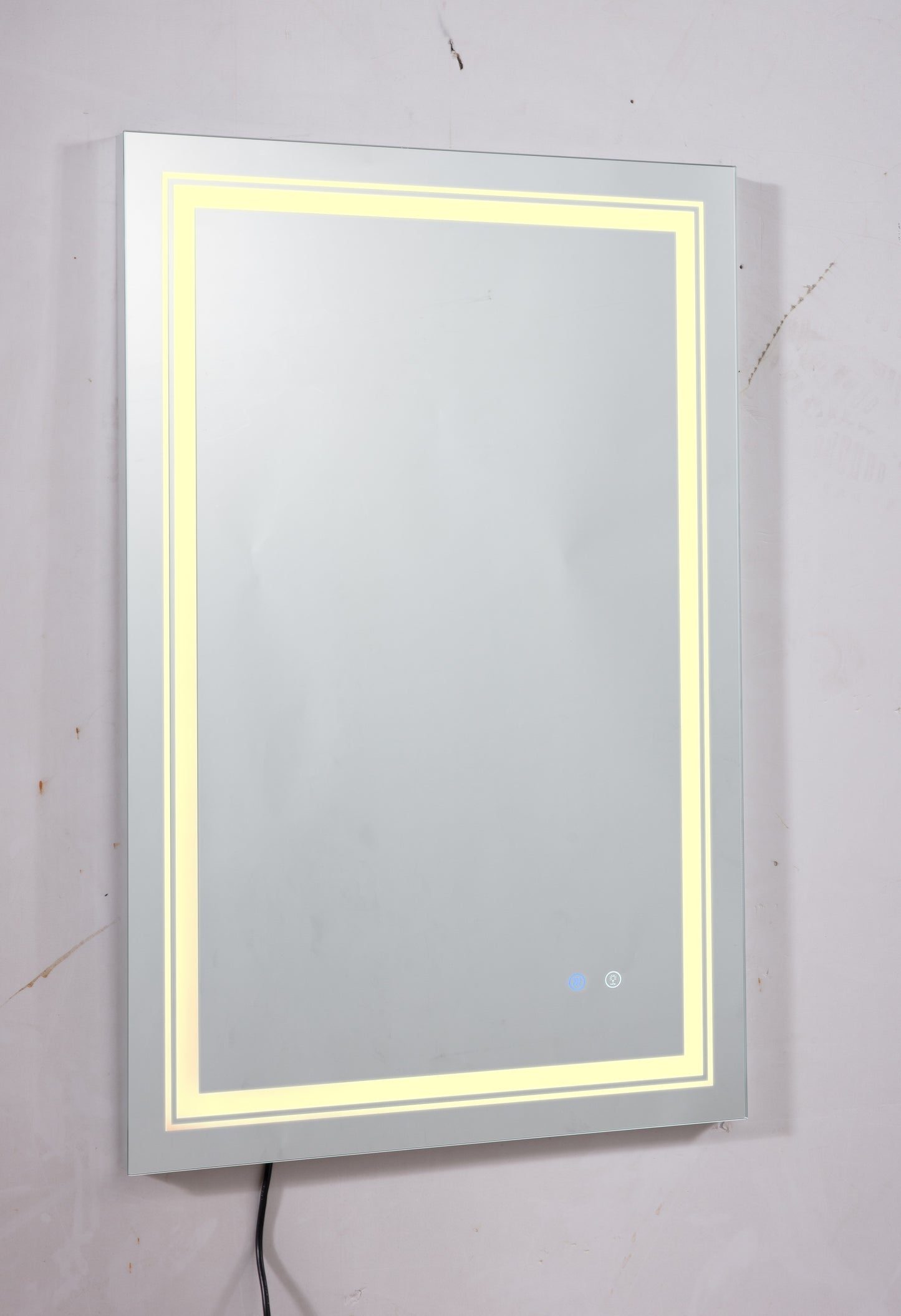 Anti-fog dimmable touch button LED bathroom mirror