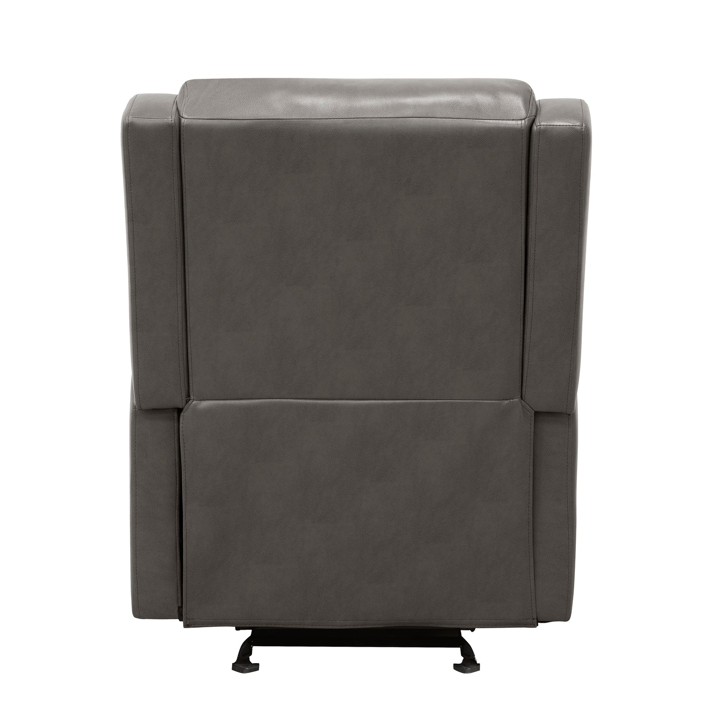 Gray Faux Leather Upholstery Glider Reclining Chair 1pc Living Room Furniture Comfort Seating Gentle Motion