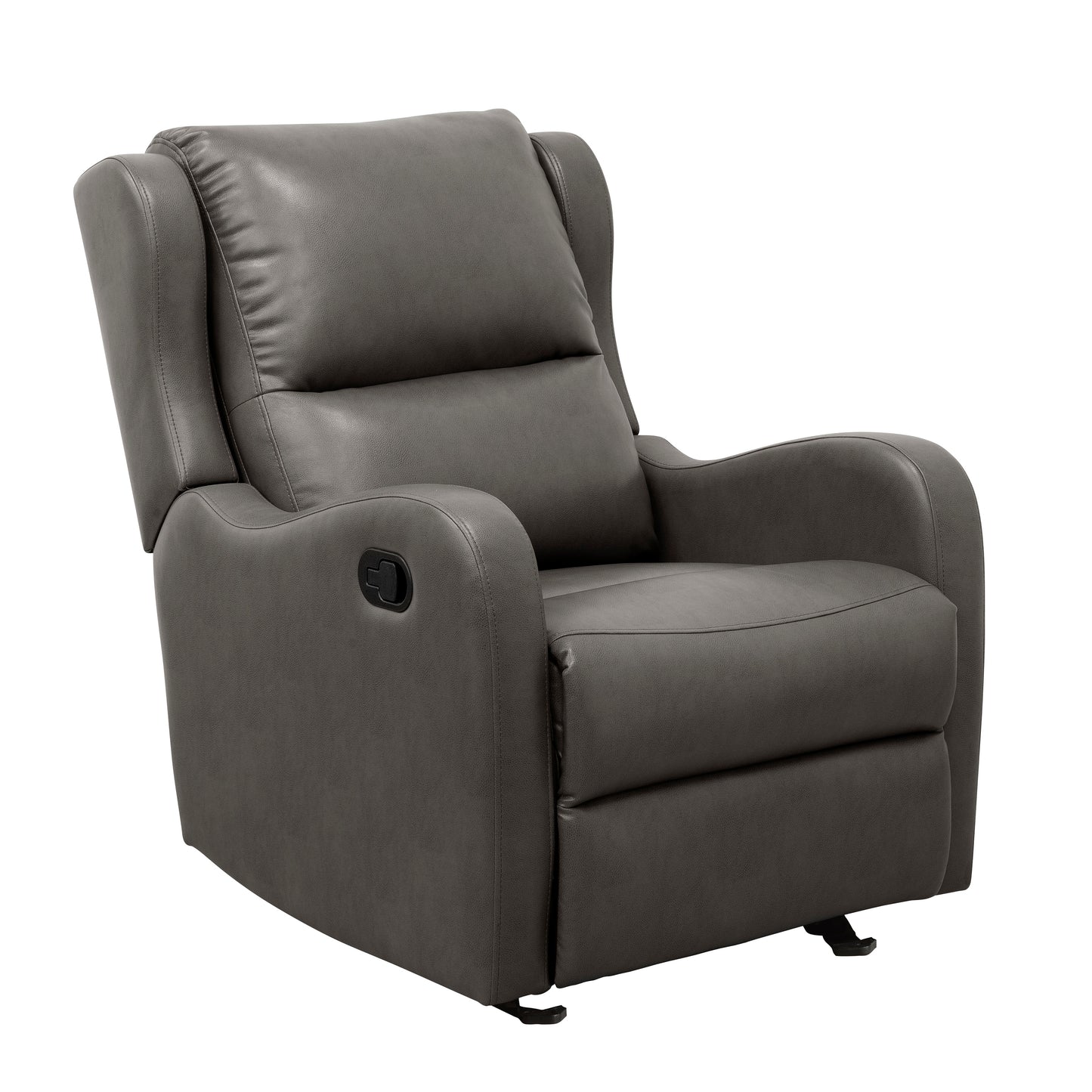 Gray Faux Leather Upholstery Glider Reclining Chair 1pc Living Room Furniture Comfort Seating Gentle Motion