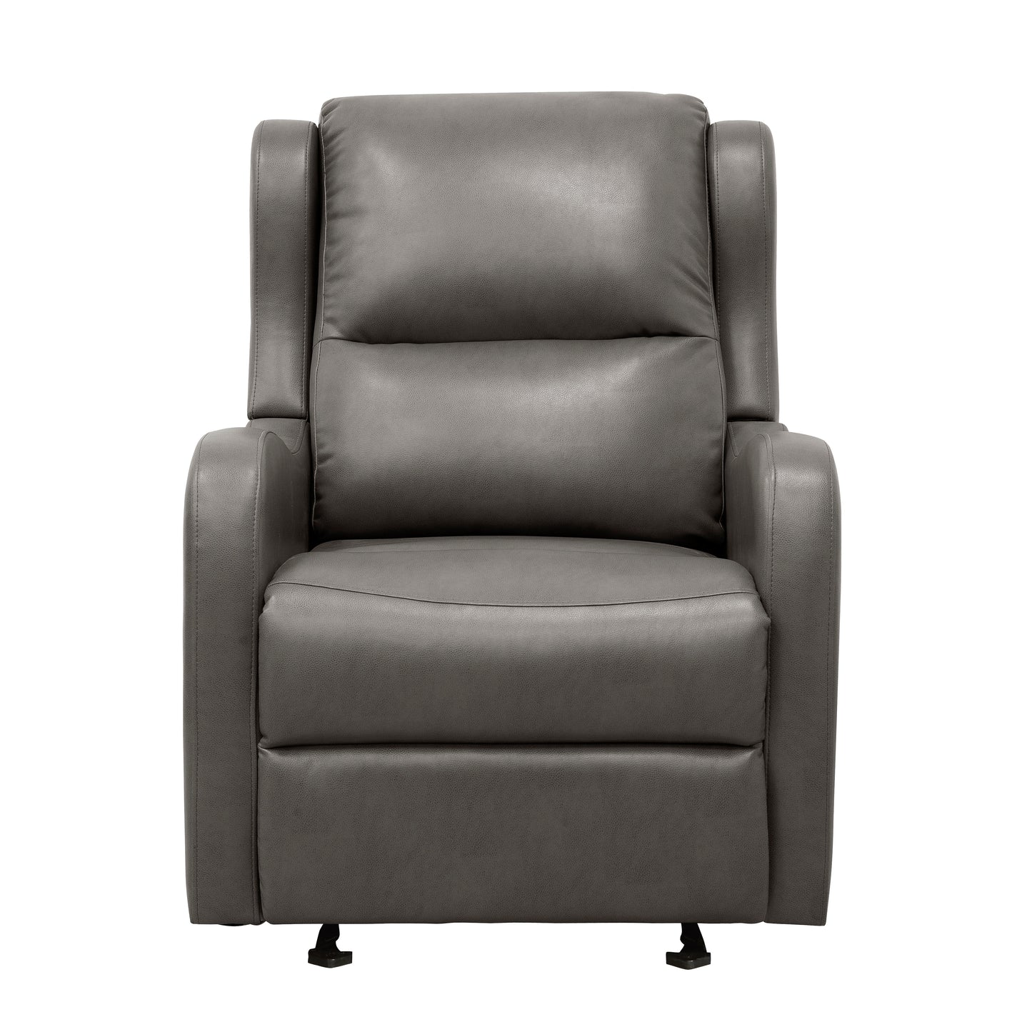 Gray Faux Leather Upholstery Glider Reclining Chair 1pc Living Room Furniture Comfort Seating Gentle Motion