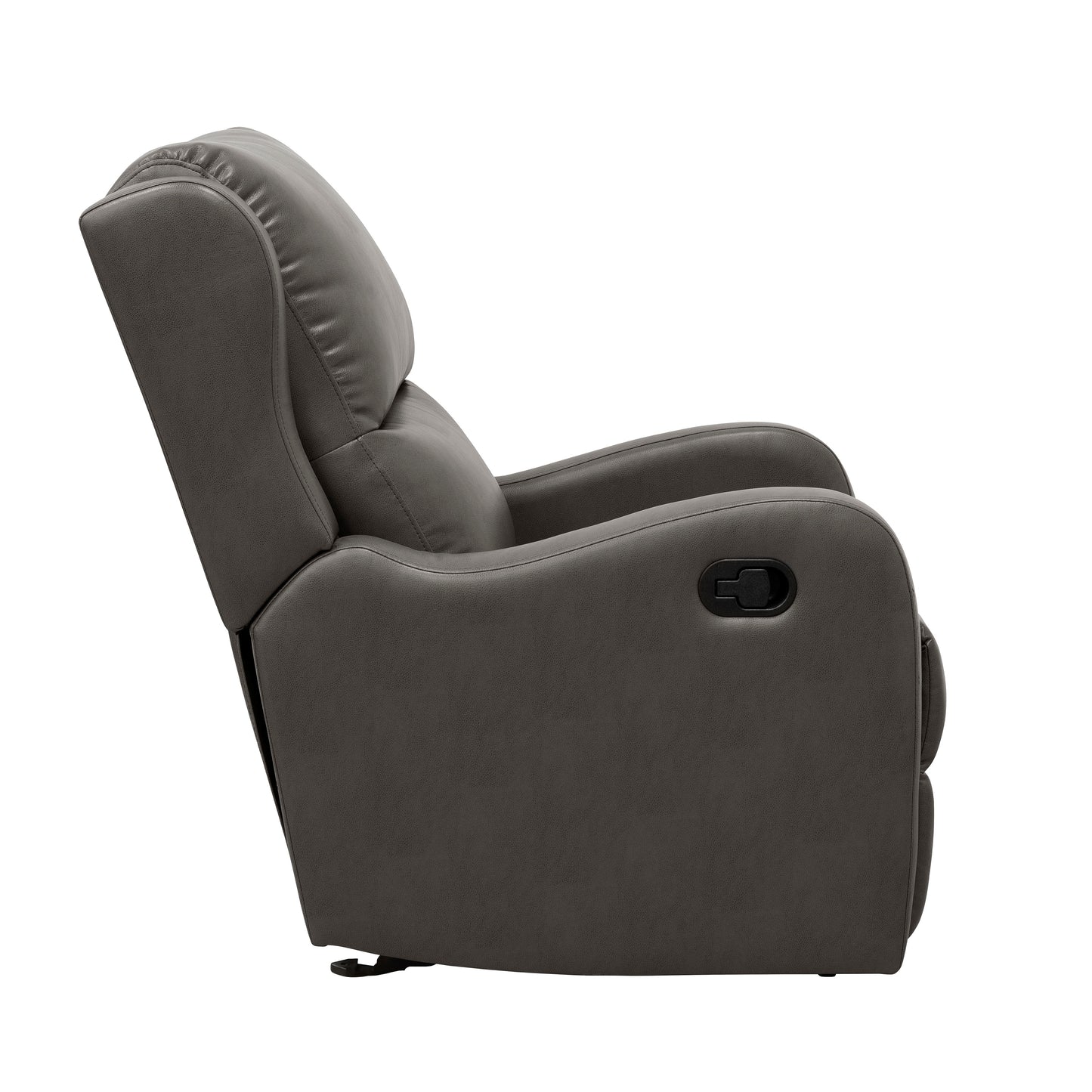 Gray Faux Leather Upholstery Glider Reclining Chair 1pc Living Room Furniture Comfort Seating Gentle Motion