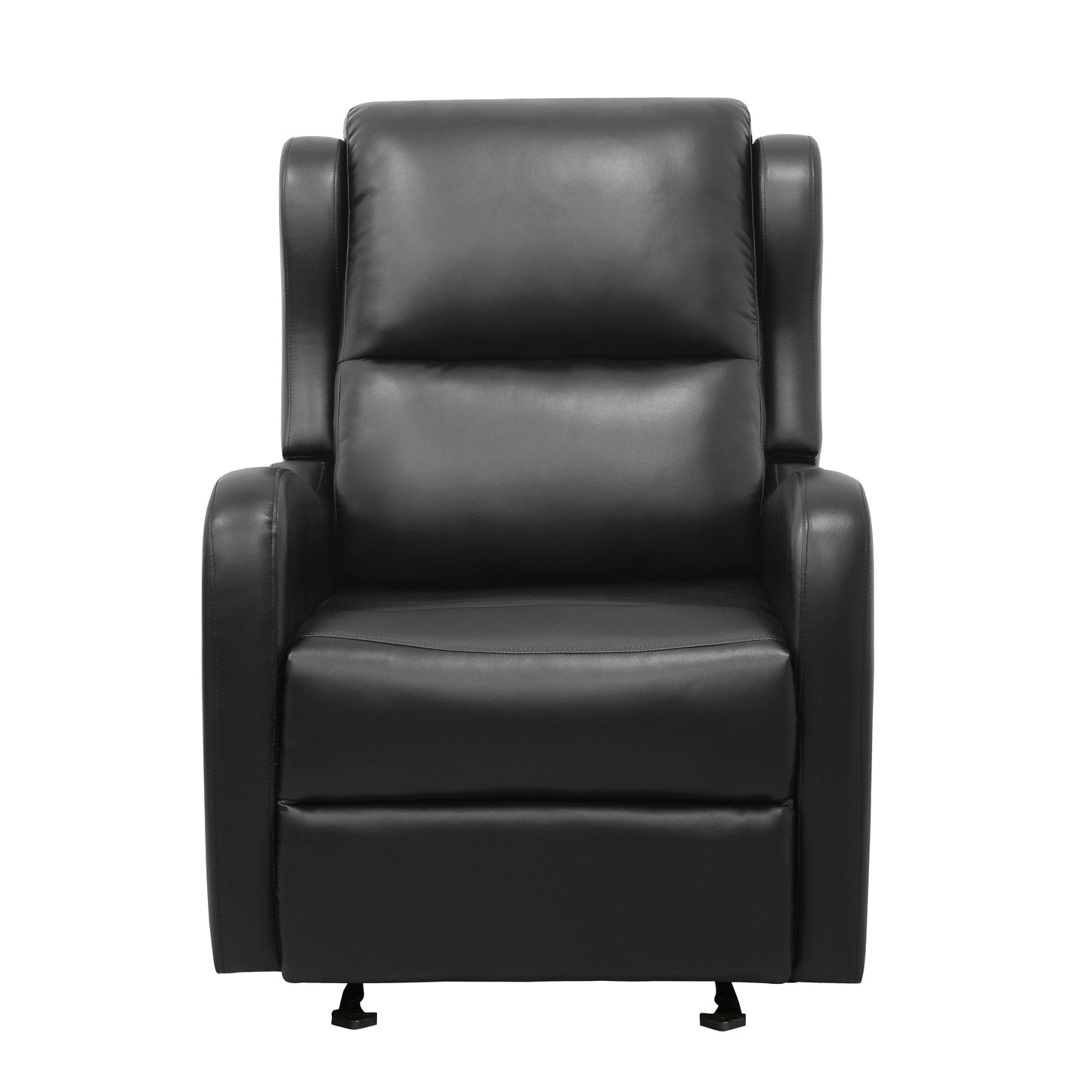 Black Faux Leather Upholstery Glider Reclining Chair 1pc Living Room Furniture Comfort Seating