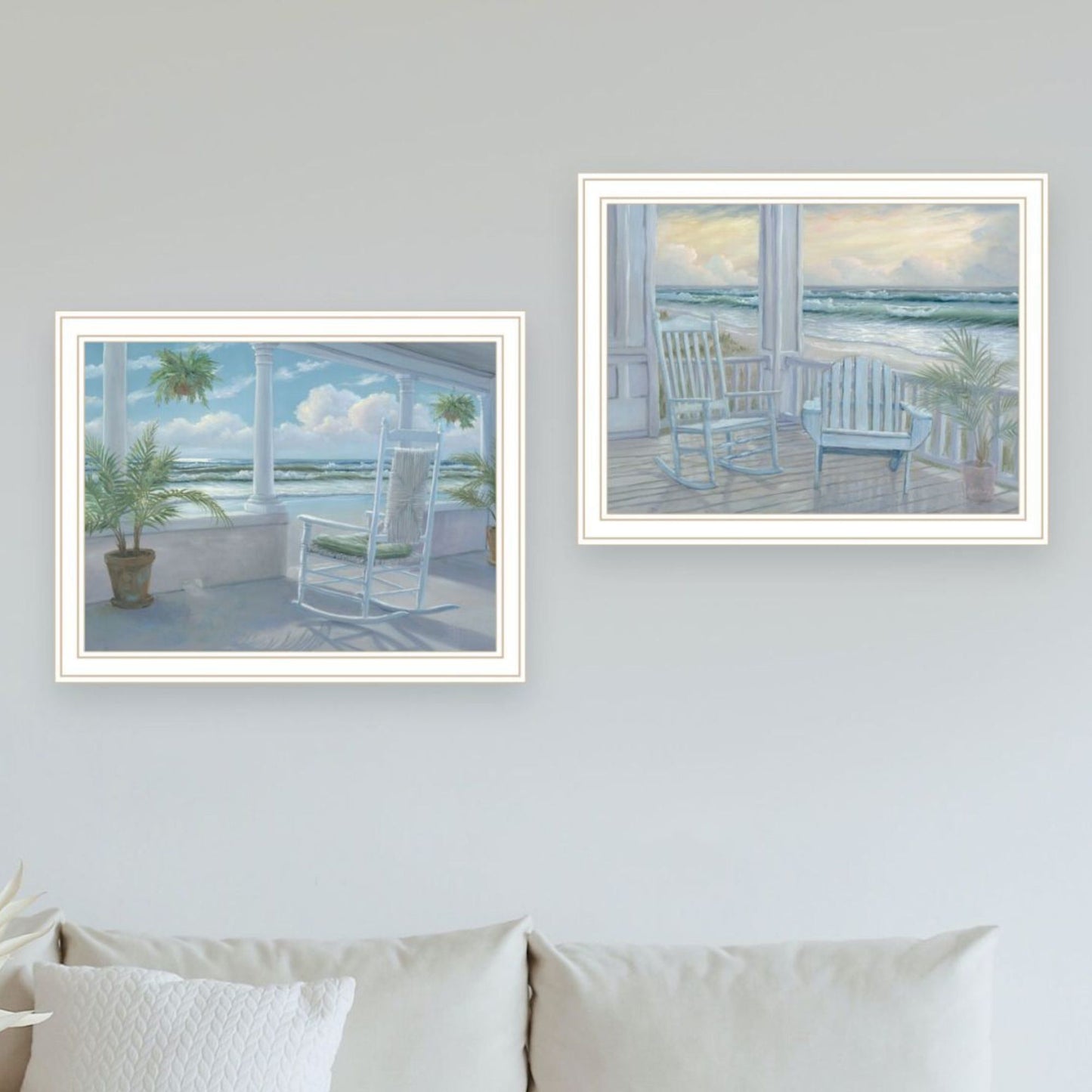 Trendy Decor 4U "Coastal Porch Relaxing" Framed Wall Art for Living Room, Wall Art Print for Home Decor, Bedroom Wall Art by Georgia Janisse