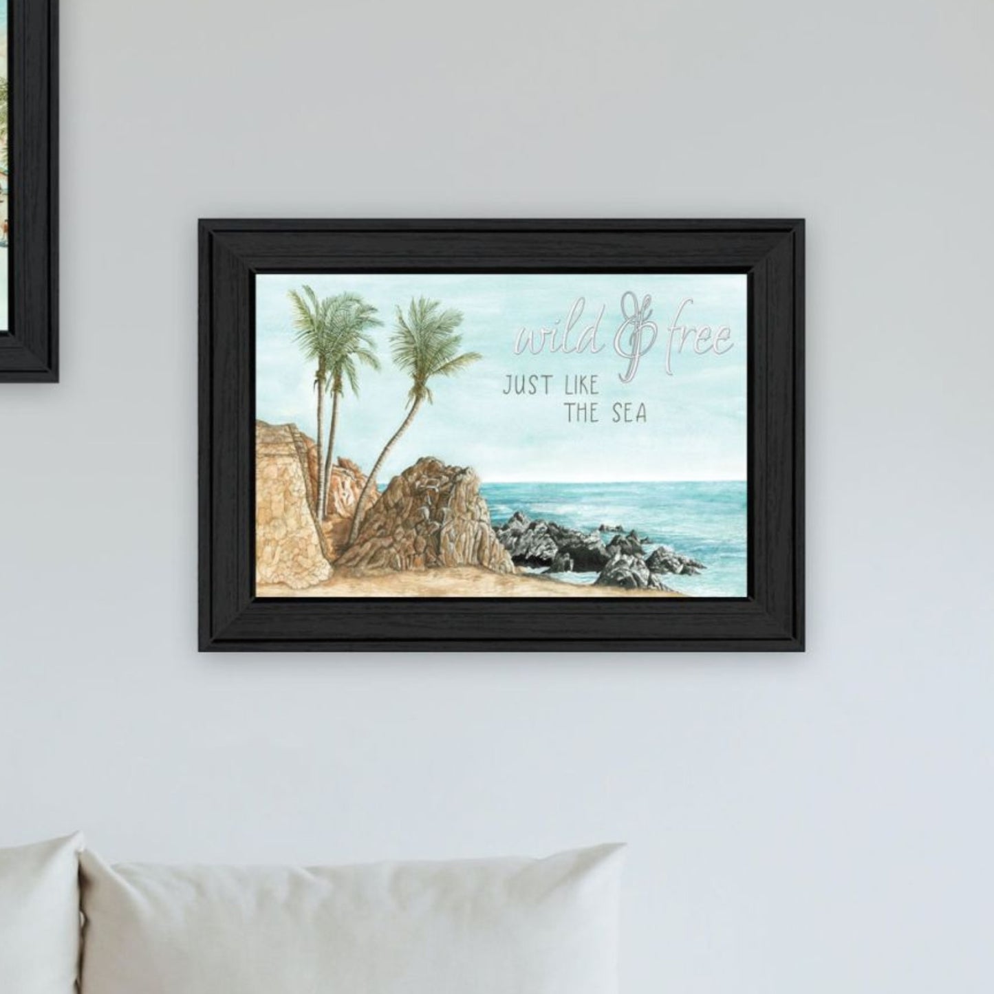 Trendy Decor 4U "Wild and Free" In the Ocean Breeze! Framed Wall Art for Living Room, Wall Art Print for Home Decor, Bedroom Wall Art by Cindy Jacobs