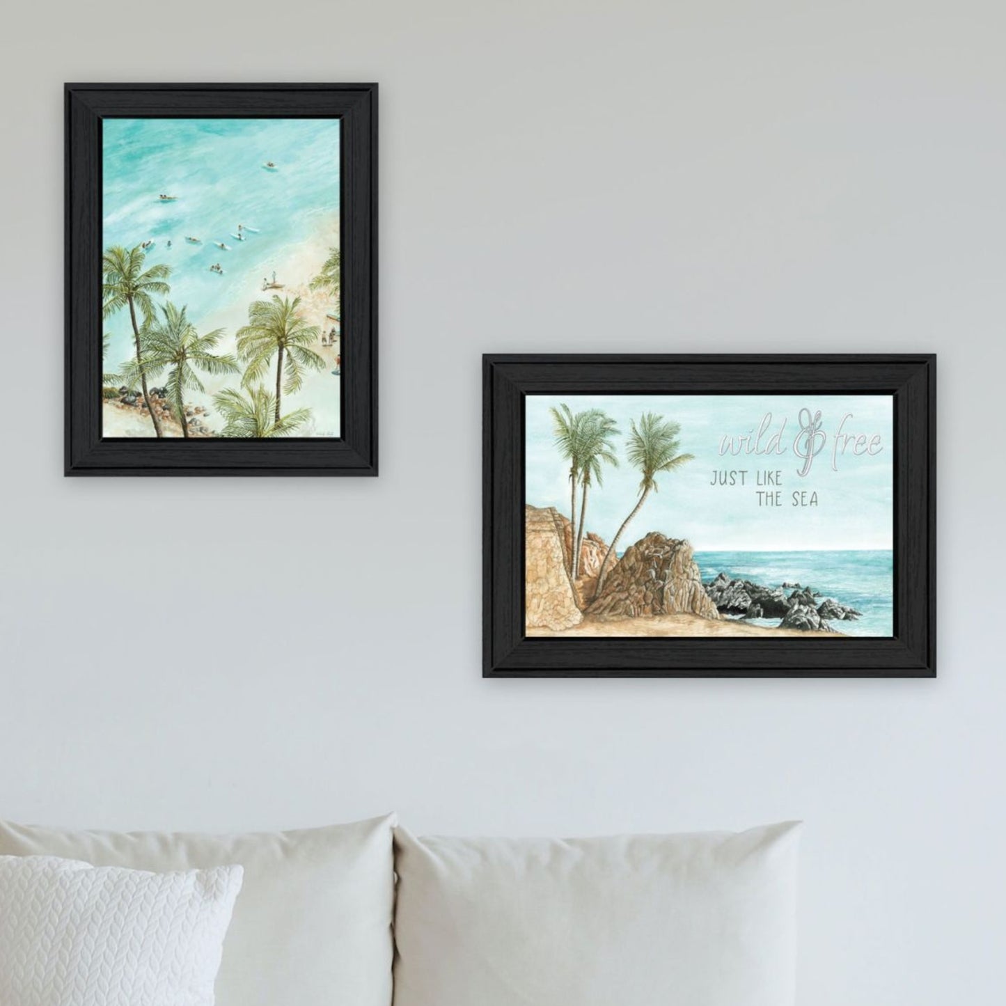 Trendy Decor 4U "Wild and Free" In the Ocean Breeze! Framed Wall Art for Living Room, Wall Art Print for Home Decor, Bedroom Wall Art by Cindy Jacobs