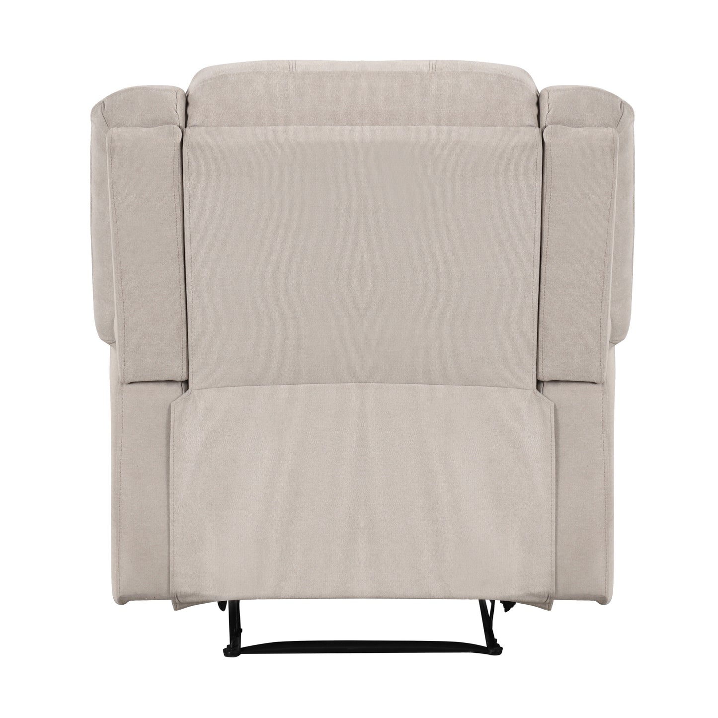 Modern Reclining Chair Textured Fabric Upholstery Pillowtop Arms Solid Wood Frame 1pc Living Room Furniture