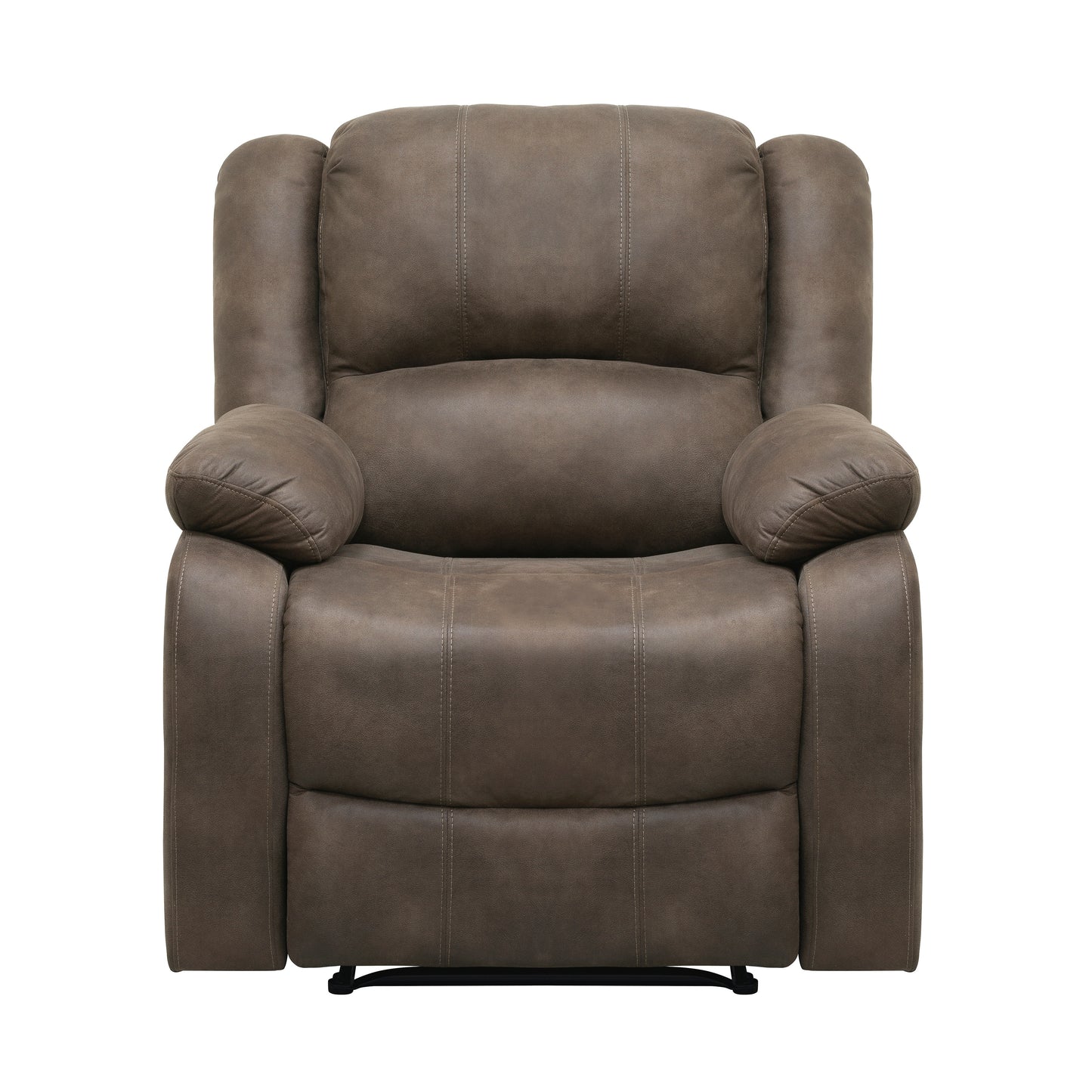 Modern Reclining Chair Brown Polished Microfiber Pillowtop Arms Solid Wood Frame 1pc Living Room Furniture