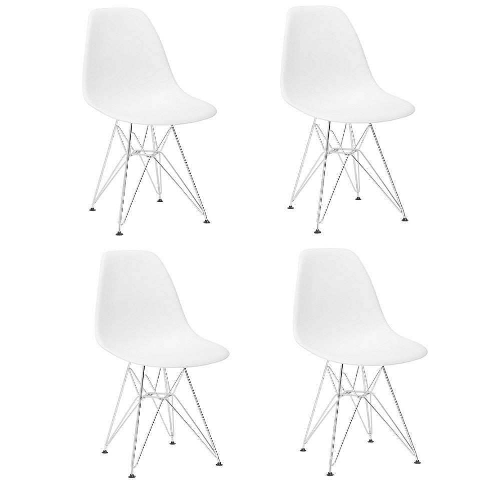 Set of 4 Modern Style Dining Chair, Shell Lounge Plastic Chair for Kitchen, Dining, Bedroom, Living Room Mid-Century Modern Side Chairs with Wooden Walnut Legs