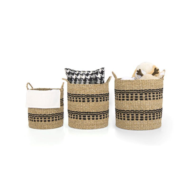 Stackable Storage Laundry Basket with Handles Set of 3