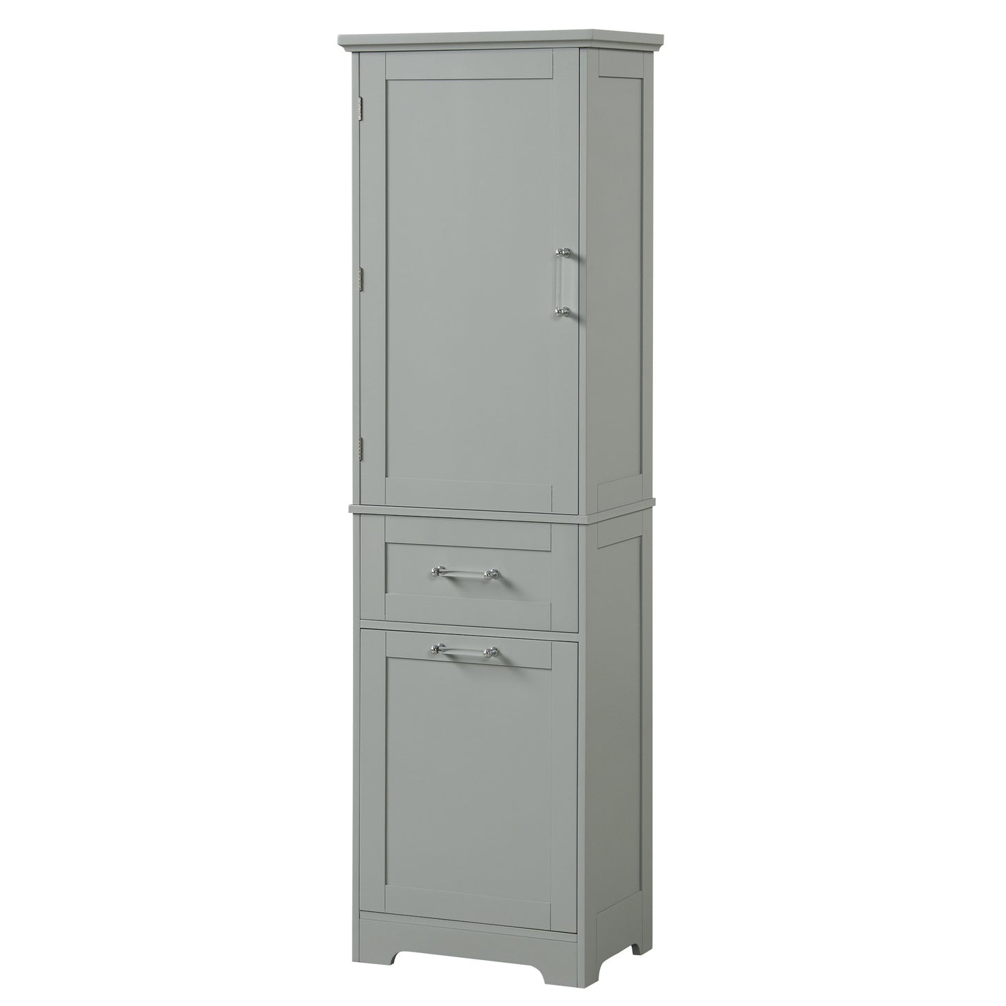 Bathroom Storage Cabinet, Tall Storage Cabinet with Two Drawers, Open Storage, Adjustable Shelf