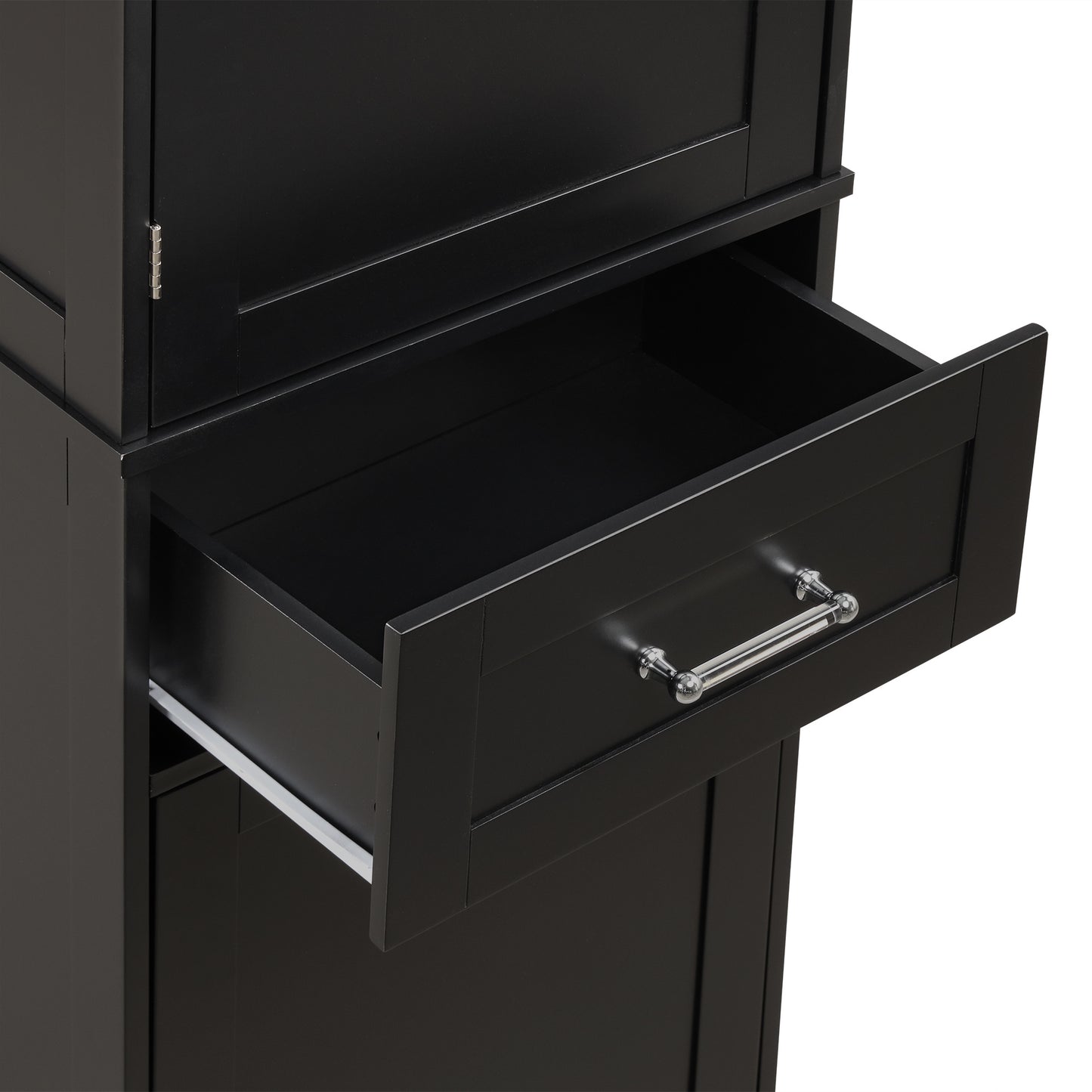 Bathroom Storage Cabinet, Tall Storage Cabinet with Two Drawers, Open Storage, Adjustable Shelf