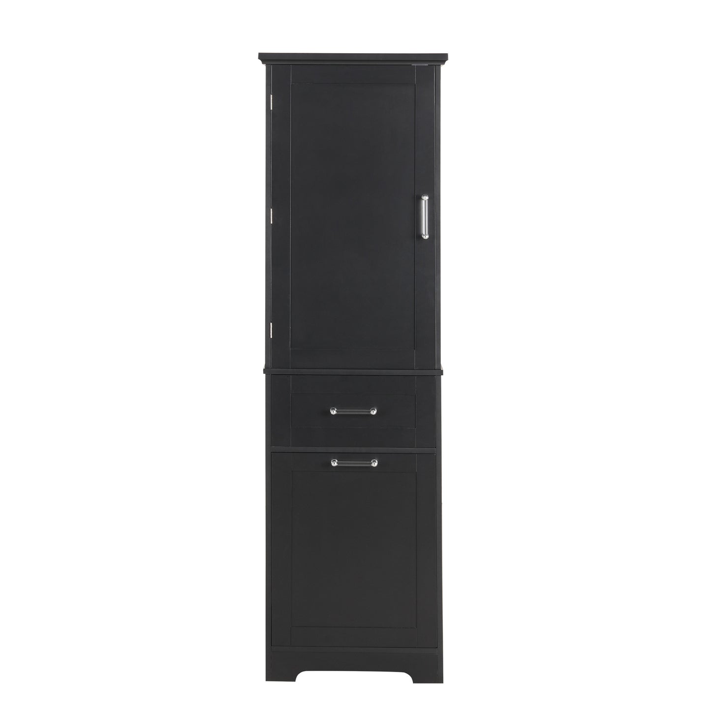 Bathroom Storage Cabinet, Tall Storage Cabinet with Two Drawers, Open Storage, Adjustable Shelf