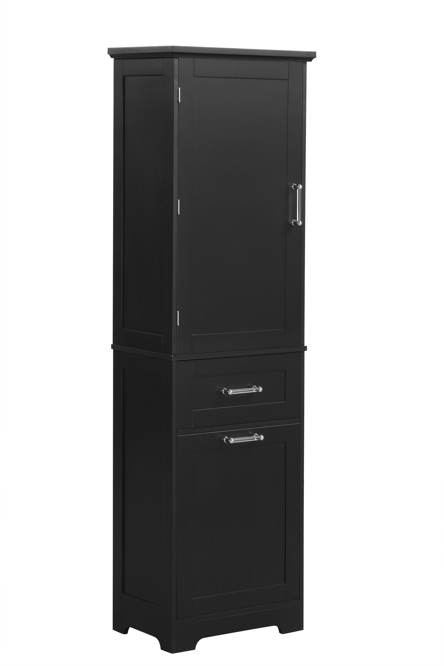 Bathroom Storage Cabinet, Tall Storage Cabinet with Two Drawers, Open Storage, Adjustable Shelf