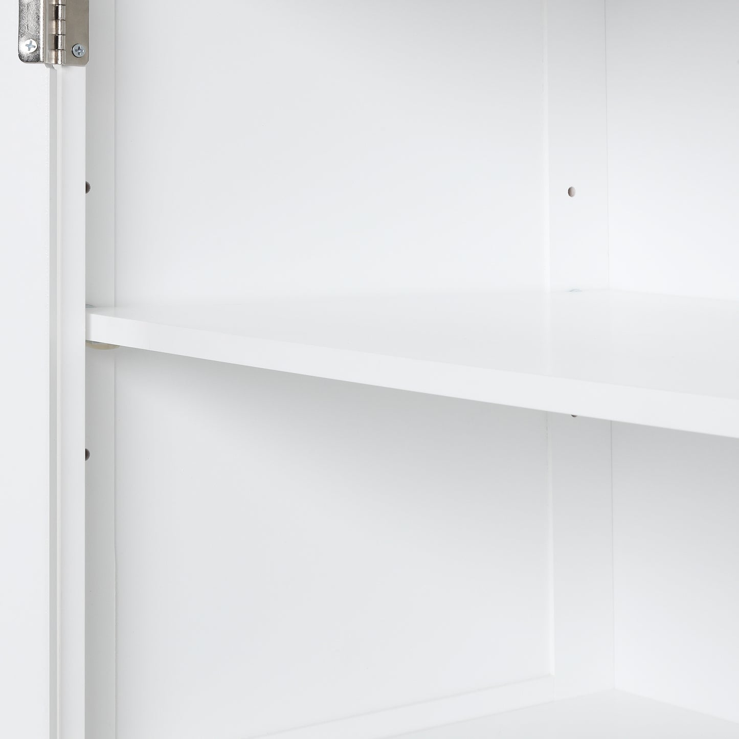 Bathroom Storage Cabinet, Tall Storage Cabinet with Two Drawers, Open Storage, Adjustable Shelf