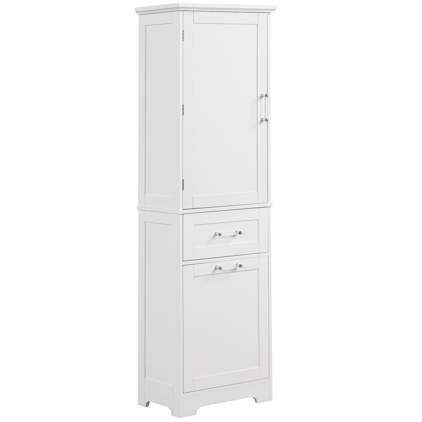 Bathroom Storage Cabinet, Tall Storage Cabinet with Two Drawers, Open Storage, Adjustable Shelf