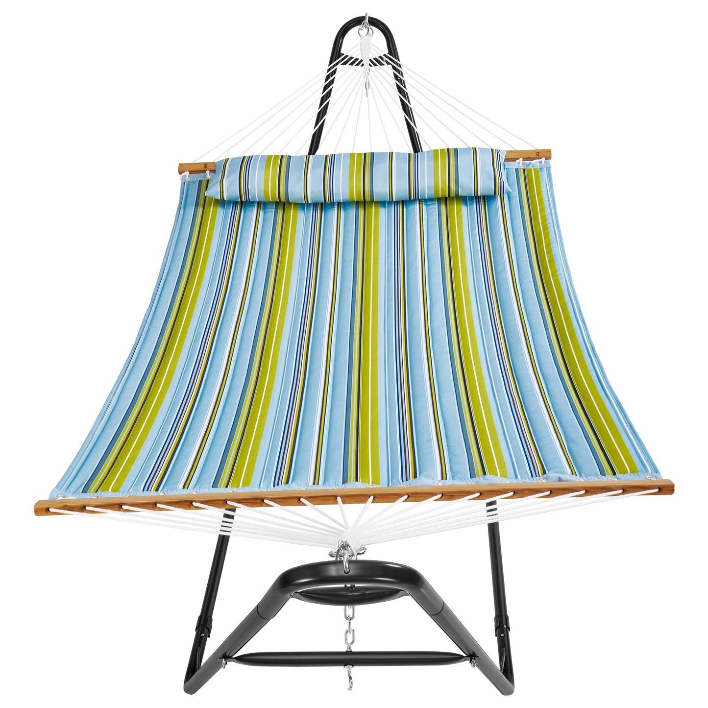 VEVOR Double Quilted Fabric Hammock Two Person Hammock with Stand 480lb Capacity