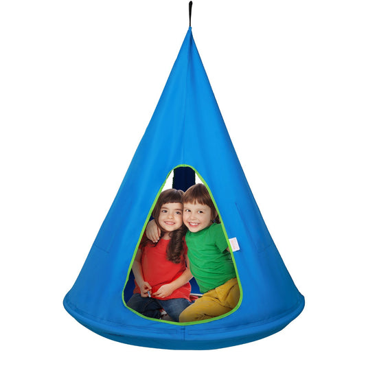 VEVOR Kids Nest Swing Chair, Hanging Hammock Chair with Adjustable Rope, Hammock Swing Chair for Kids Indoor and Outdoor Use (39" D x 52" H), 250lbs Weight Capacity, Sensory Swing for Kids, Blue