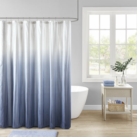 Ombre Printed Seersucker Shower Curtain