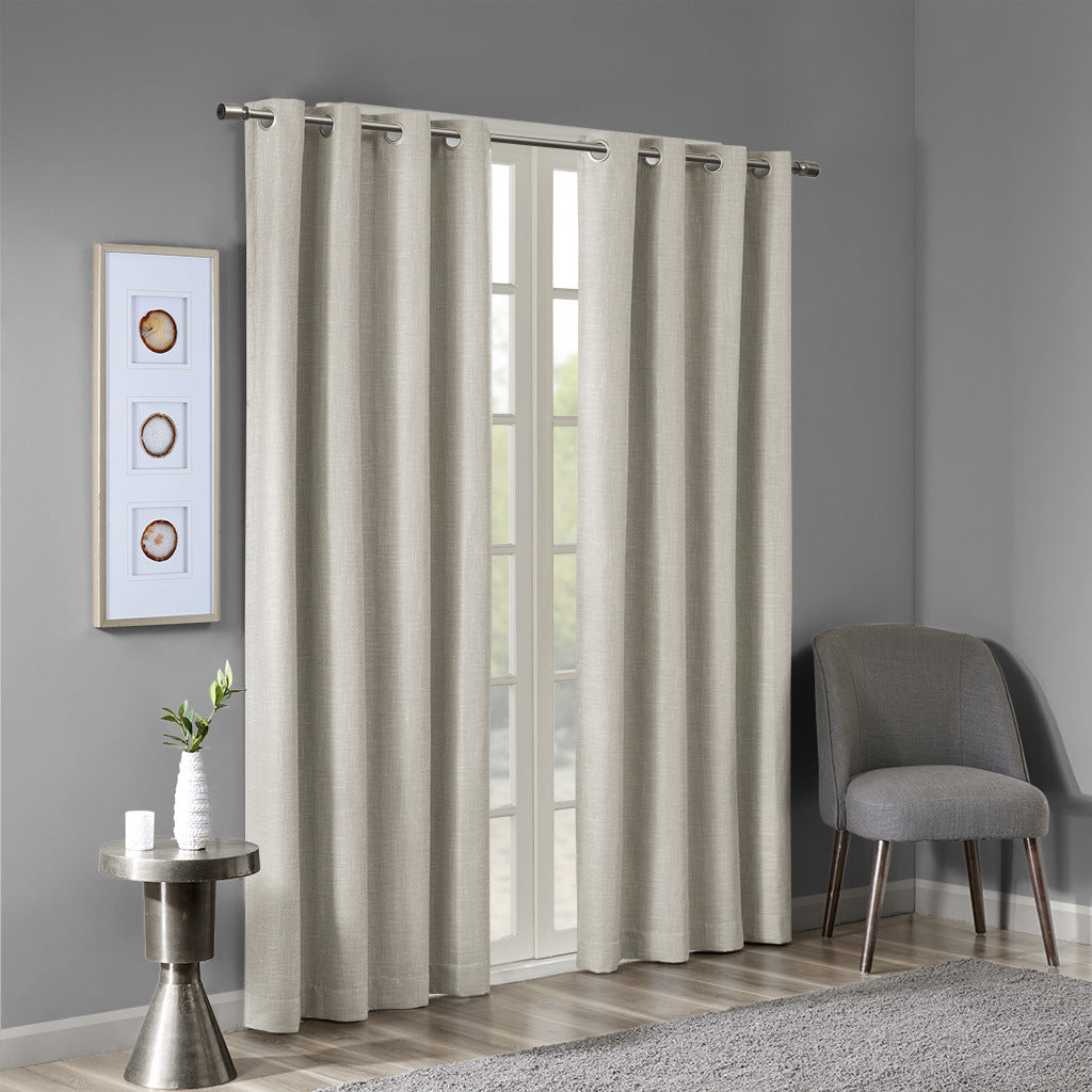 Printed Heathered Blackout Grommet Top Curtain Panel(Only 1 Pc Panel)