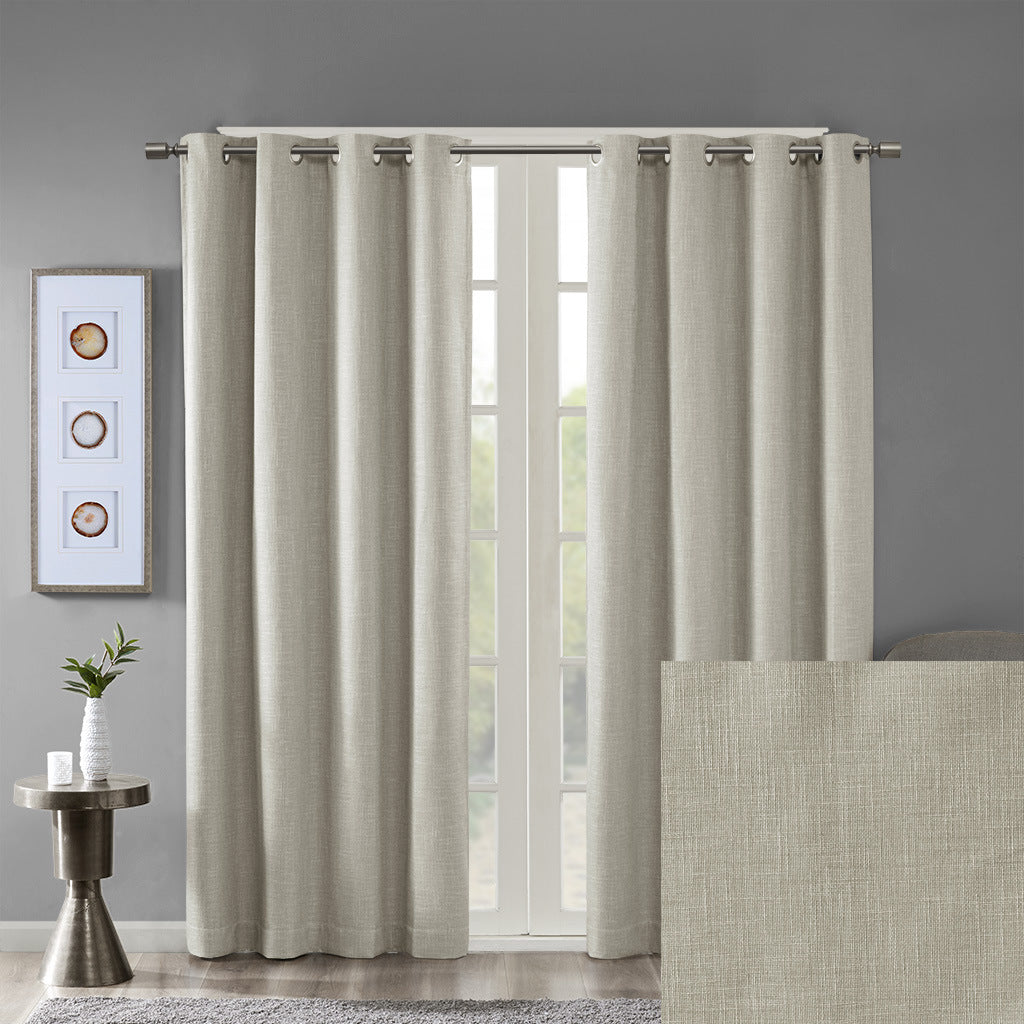 Printed Heathered Blackout Grommet Top Curtain Panel(Only 1 Pc Panel)