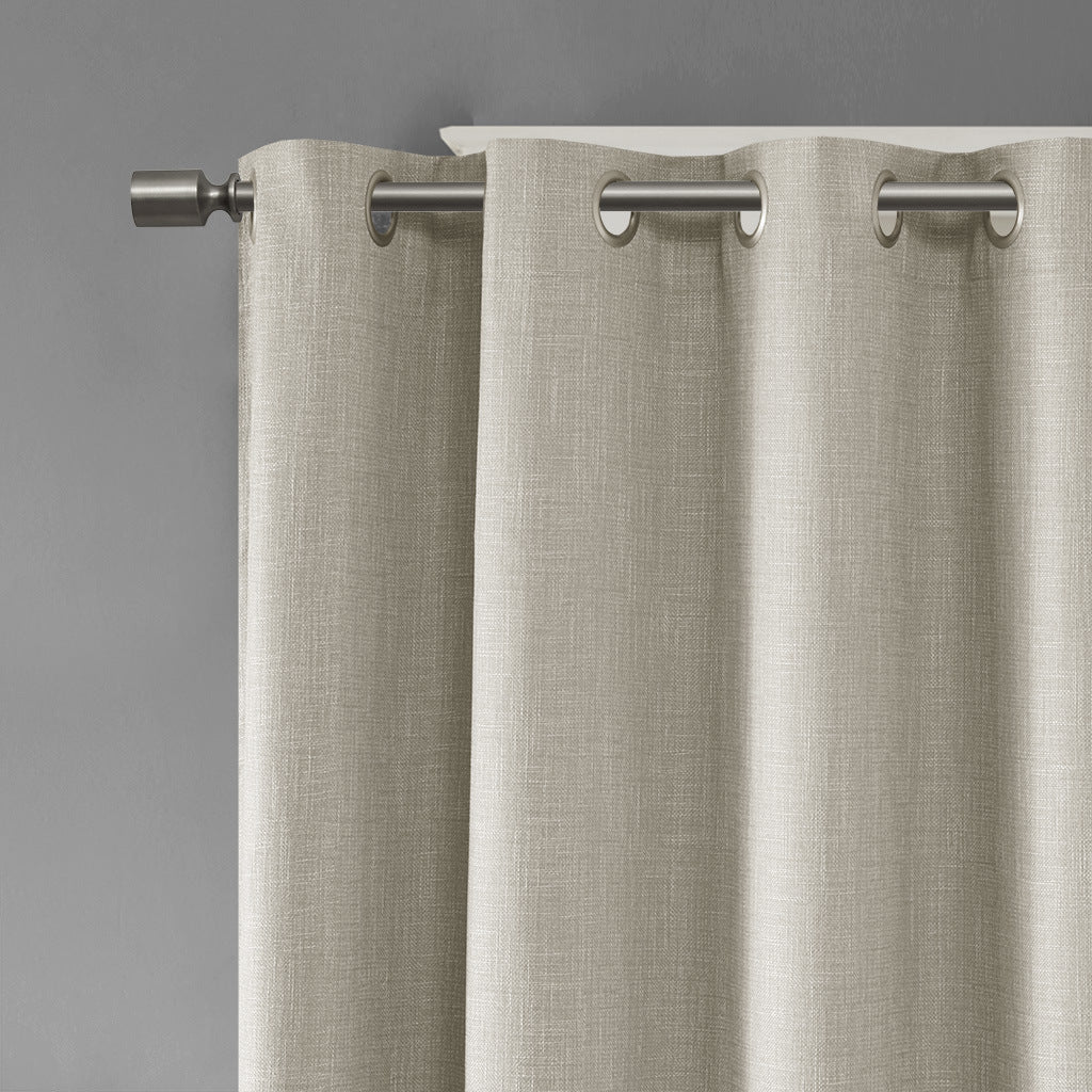 Printed Heathered Blackout Grommet Top Curtain Panel(Only 1 Pc Panel)