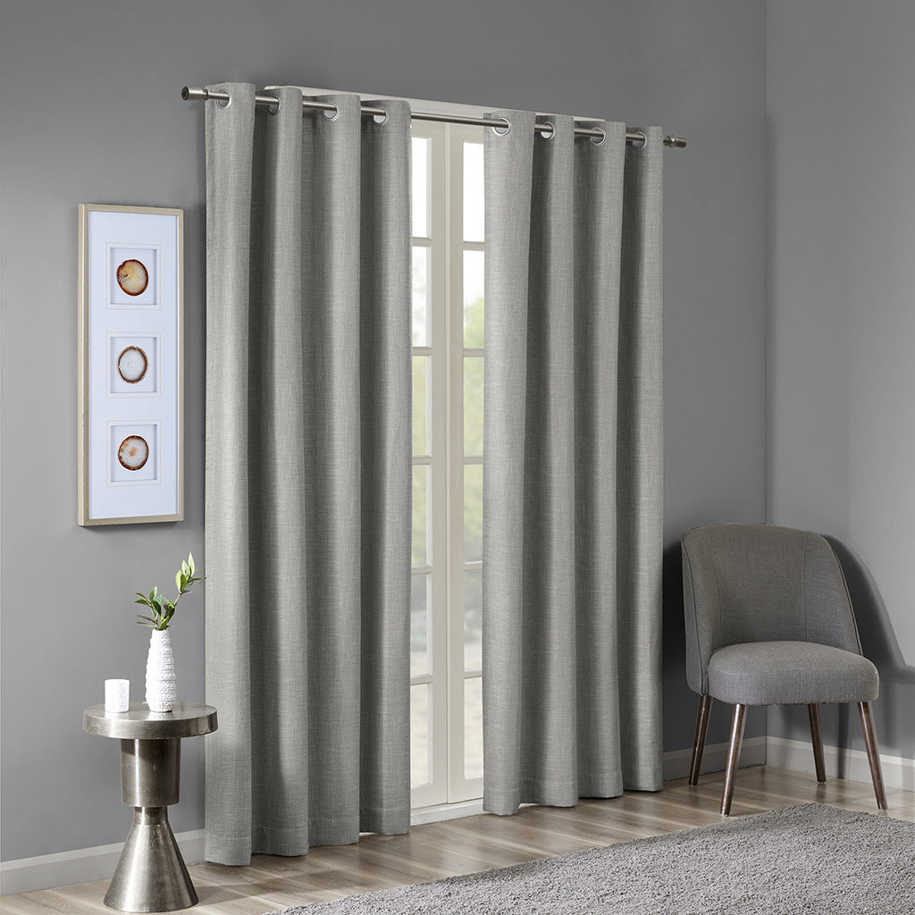 Printed Heathered Blackout Grommet Top Curtain Panel(Only 1 Pc Panel)