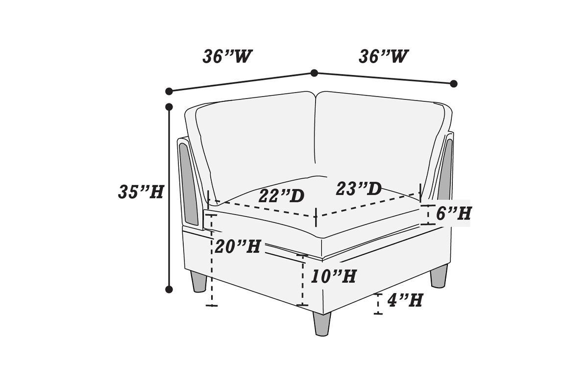 Living Room Furniture 5pc Modular Sofa Set Light Grey Dorris Fabric Couch 2x Corner Wedges 1x Armless Chair And 2x Ottoman