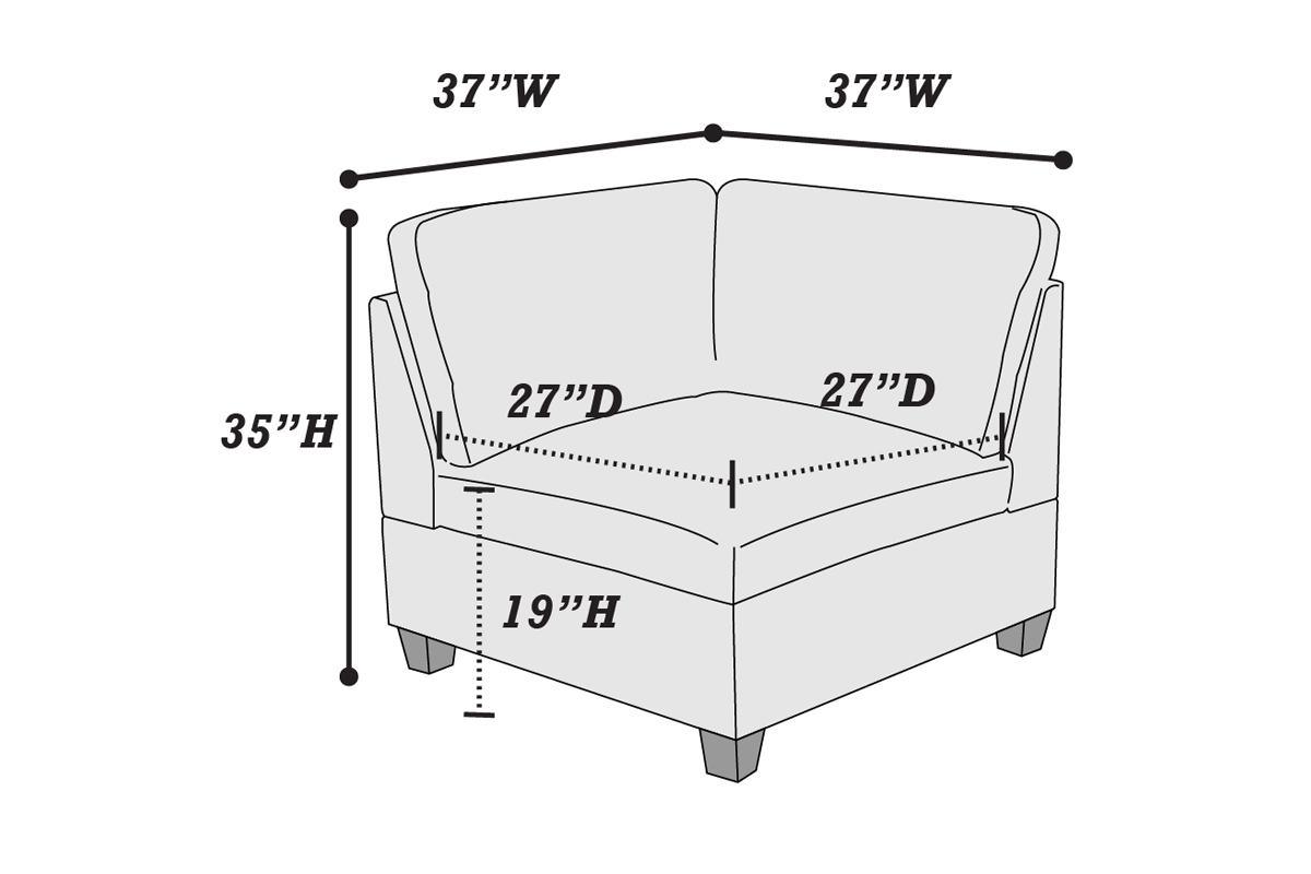 Living Room Furniture Grey Chenille Modular Sectional 6pc Set Corner L-Sectional Modern Couch 2x Corner Wedge 2x Armless Chairs and 2x Ottomans Plywood