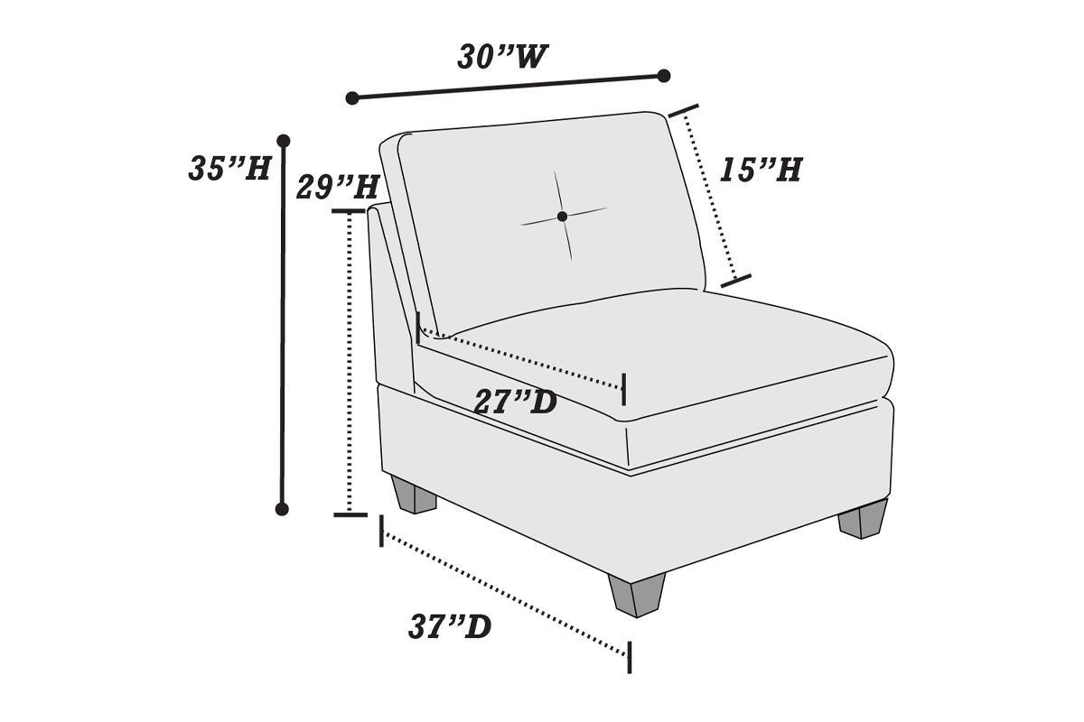 Ash Grey Chenille Fabric Modular Sectional 6pc Set Living Room Furniture U-Sectional Couch 2x Corner Wedge 2x Armless Chairs and 2x Ottomans Tufted Back.