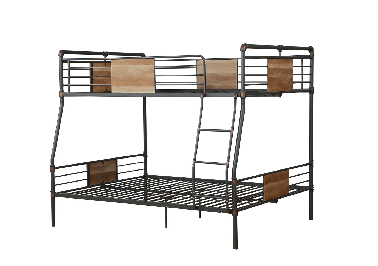 ACME Brantley Full XL/Queen Bunk Bed in Sandy Black & Dark Bronze Hand-Brushed 37725