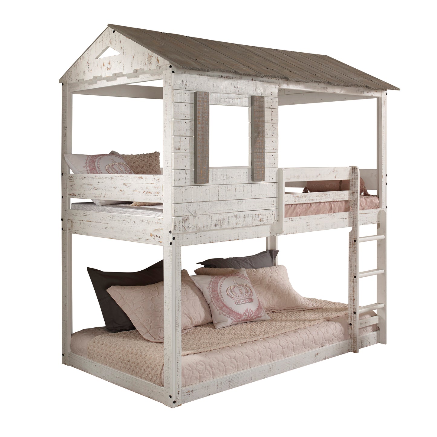 ACME Darlene Twin/Twin Bunk Bed, Rustic White 38135