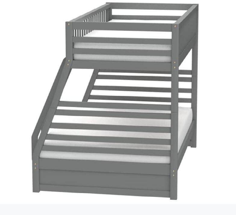 ACME Jason Bunk Bed (Twin/Full & Storage), Gray (1Set/2Ctn) 37840