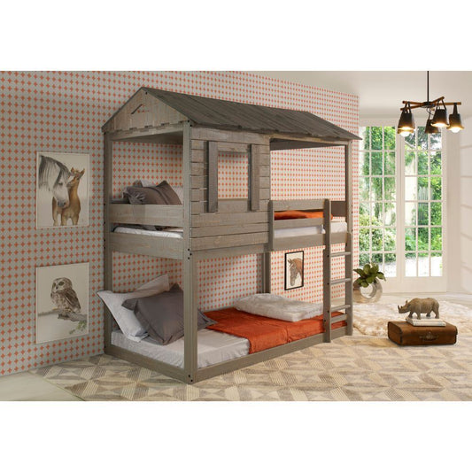 ACME Darlene Twin/Twin Bunk Bed, Rustic Gray 38140