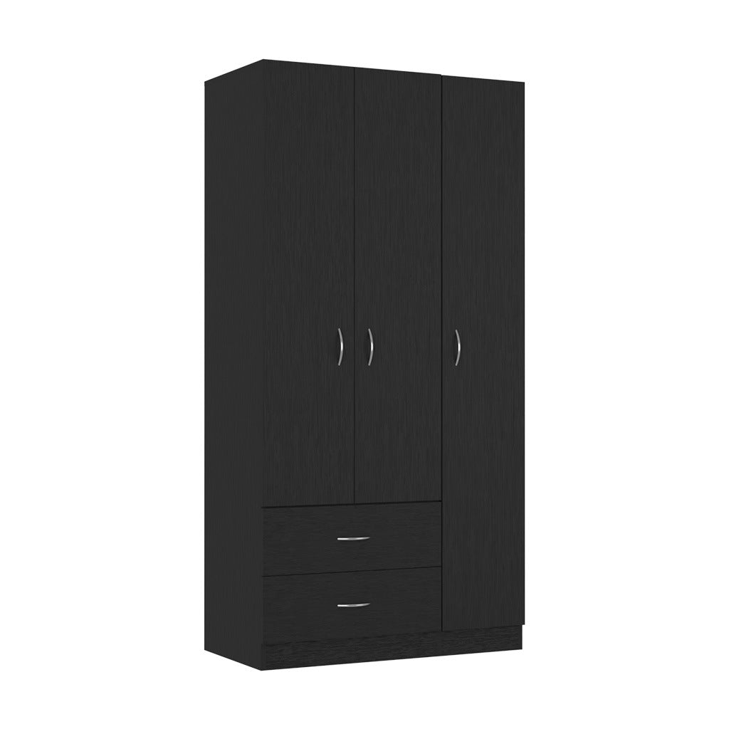 Three Door Armoire Clark, Bedroom, Black