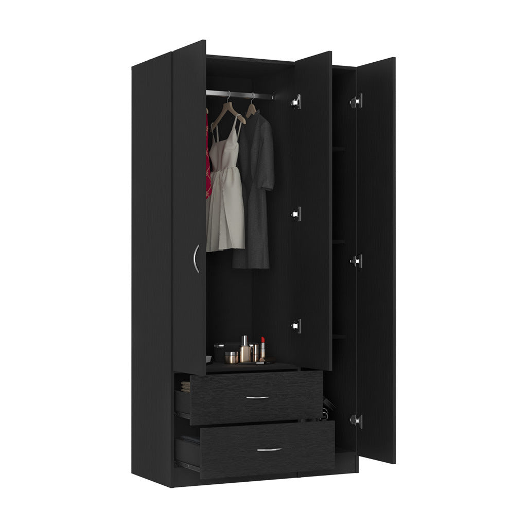 Three Door Armoire Clark, Bedroom, Black