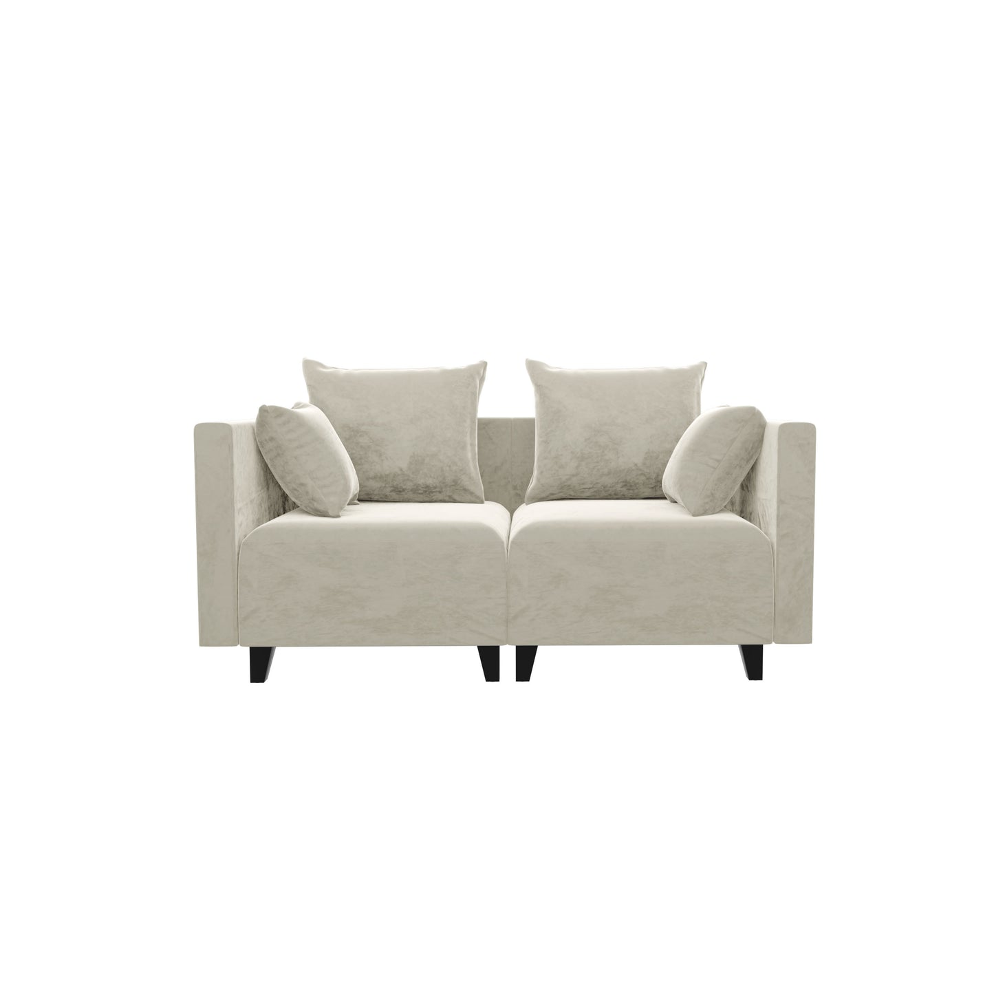 Sectional Sofa, Velvet Square Arm Sofa for bedroom, livingroom