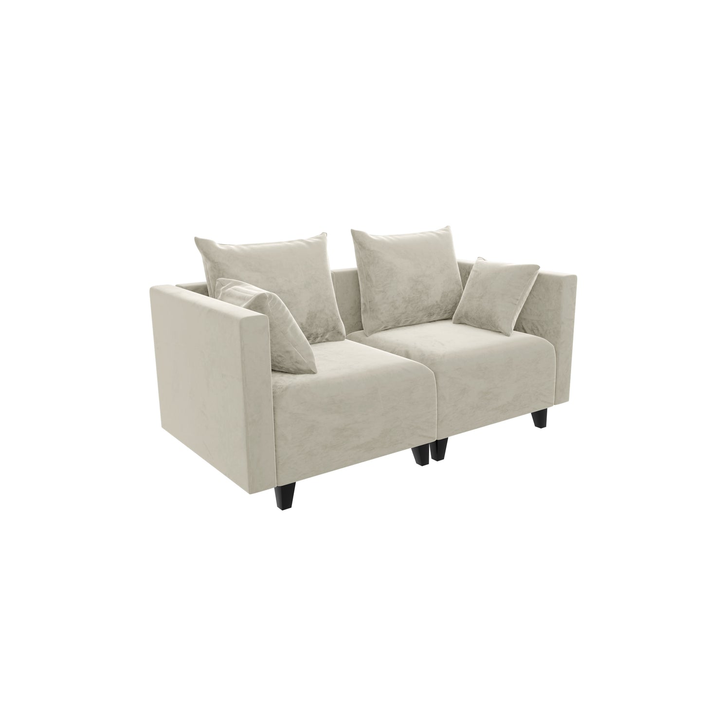 Sectional Sofa, Velvet Square Arm Sofa for bedroom, livingroom