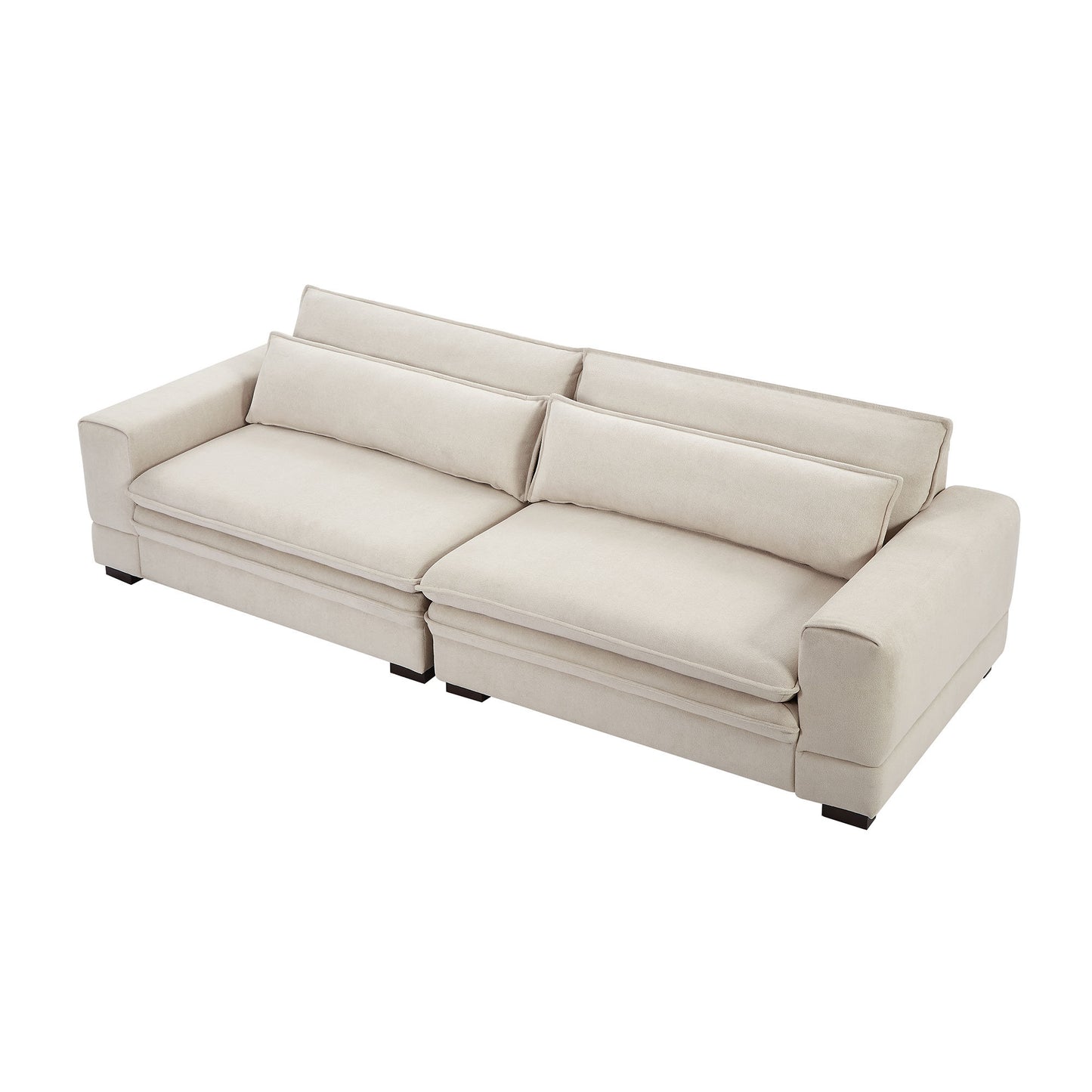 Mid-Century Sofa Couch Modern Upholstered Couch for Livingroom,Bedroom, Apartment, Home Office Beige