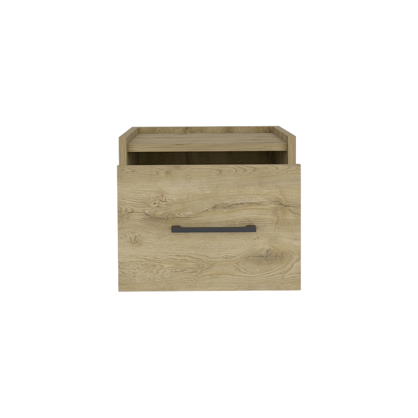 Yorktown Floating Nightstand, Space-Saving Design with Handy Drawer and Surface, Macadamia