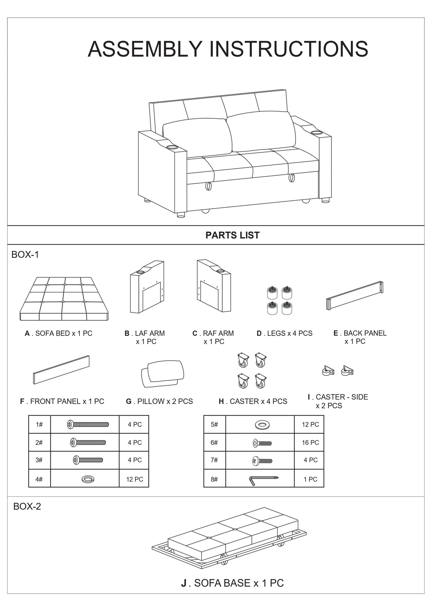 Contemporary Black Gray Sleeper Sofa Pillows Plush Tufted Seat 1pc Convertible Sofa w Cup Holder Polyfiber Couch Living Room Furniture