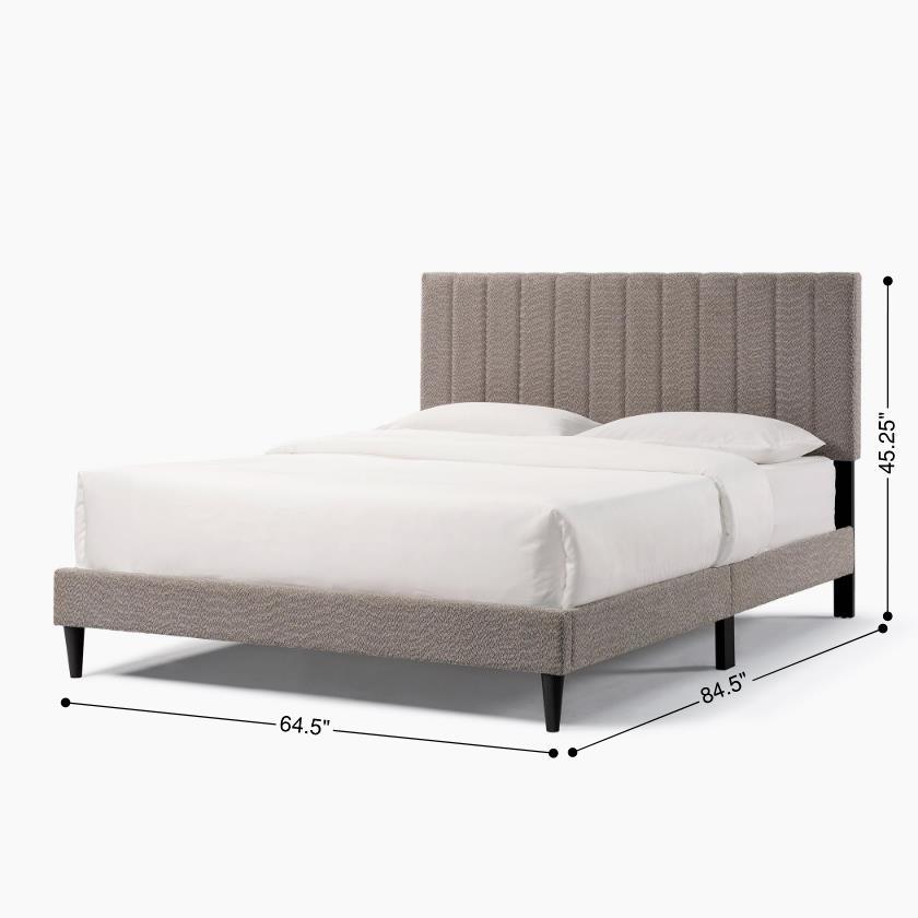 Dove Tufted Upholstered Platform Bed - Tungsten Gray - Queen