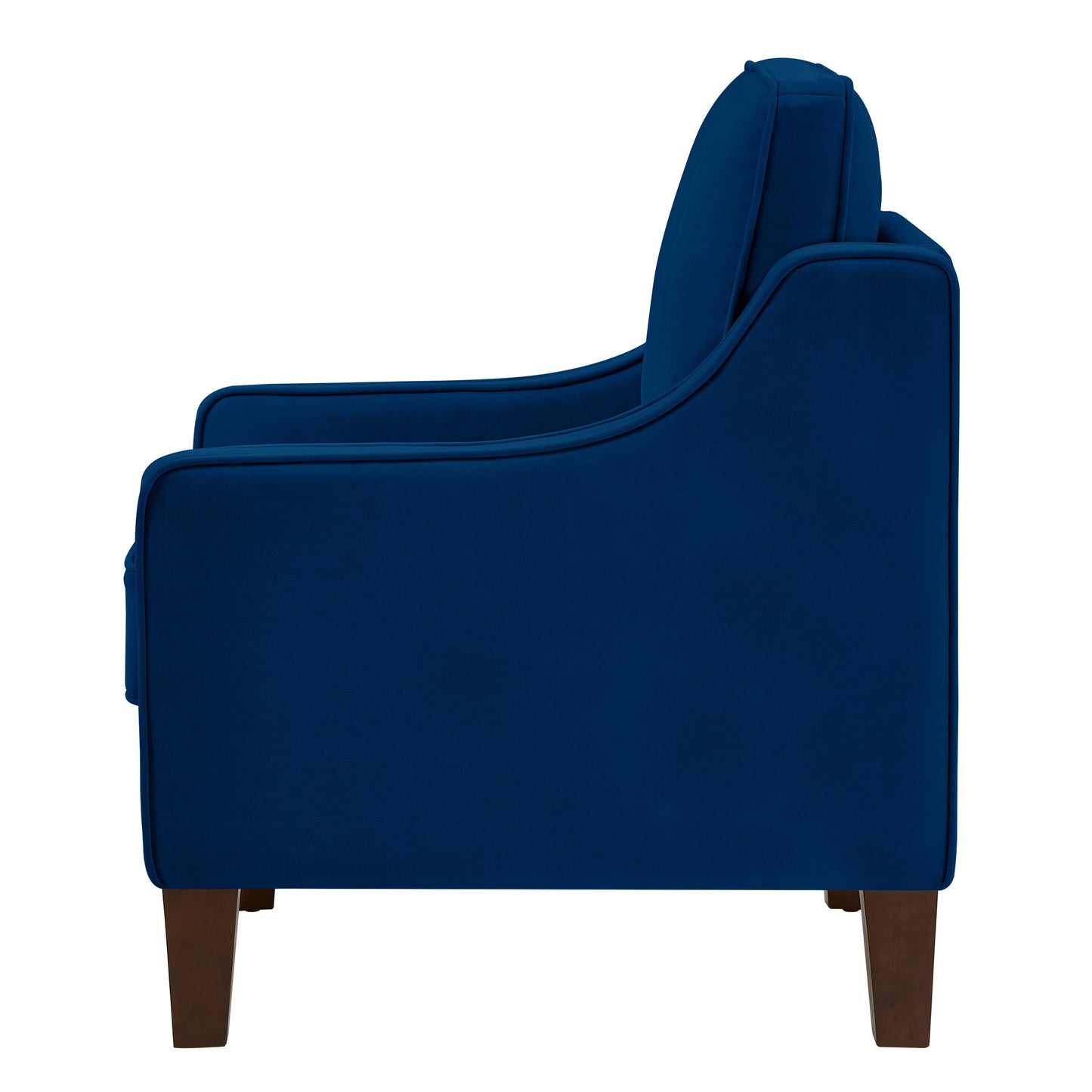 Modern Loveseat sofa for Living Room, Upholstered Velvet Small Couch with Wooden Legs for Livingroom Bedroom, Navy